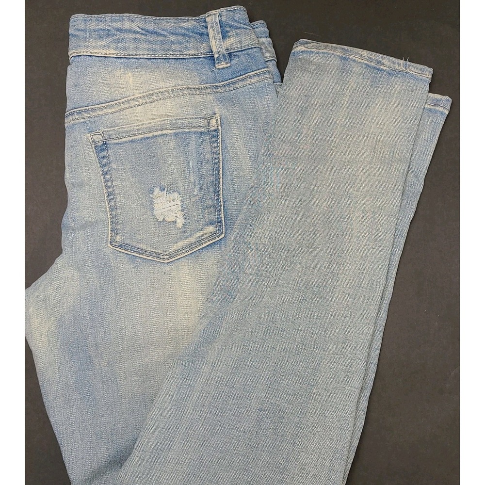Mudd Girls Distressed Butterfly Patch Jeans Sz 16 Y2K  Sequin Emoji Adjustable
